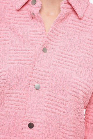 Giacca in Spugna Jacquard con Colletto