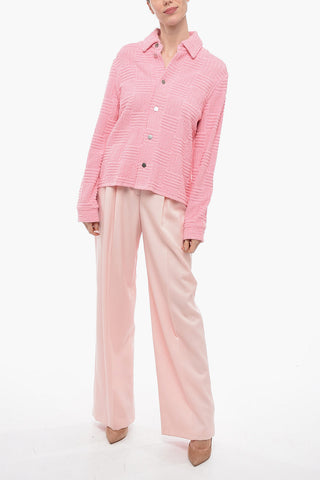 Giacca in Spugna Jacquard con Colletto