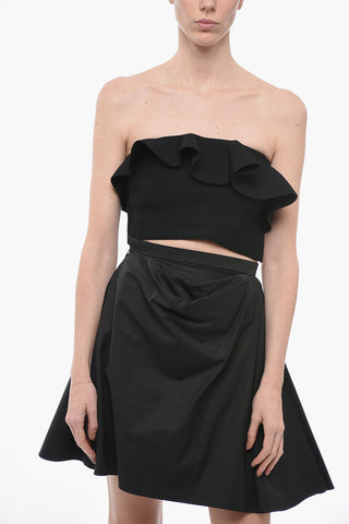 Knitted Micro Top with Ruffles