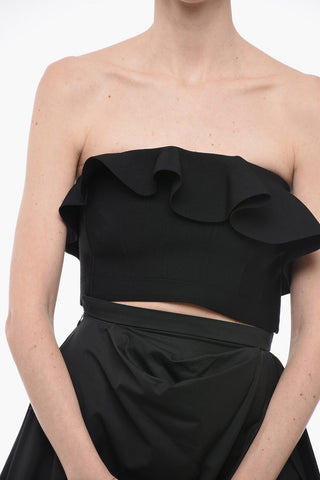Knitted Micro Top with Ruffles
