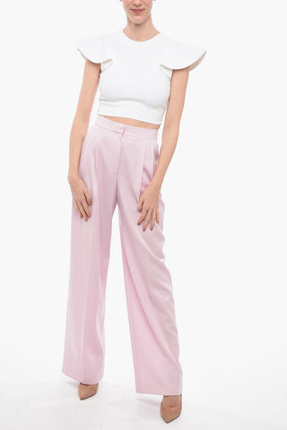 Viscose Cropped Top with Flap Sleeves