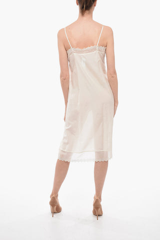 Silk Blend Slip Dress with Sangallo Details