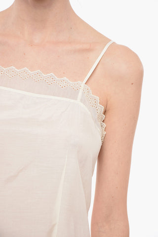 Silk Blend Slip Dress with Sangallo Details