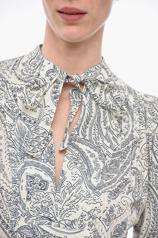 Blusa Con Stampa Paisley E Collo A Fiocco