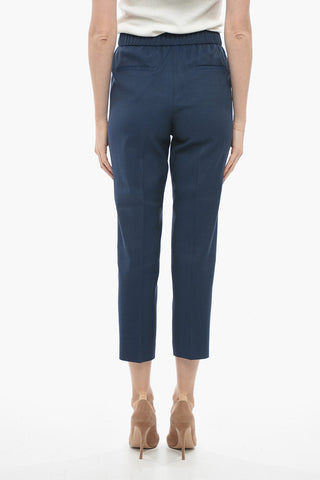 Bird's Eye Flax Blend Pants with Elastic Waistband