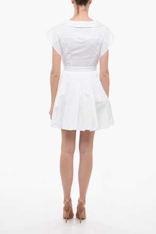 Cotton Shirt Dress with Honeycomb Details