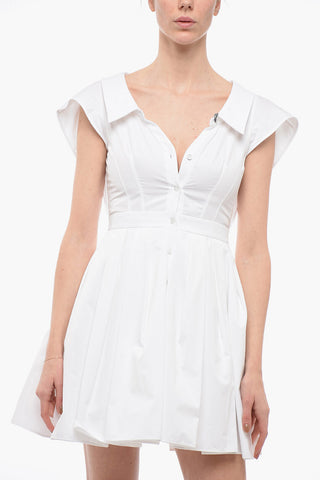 Cotton Shirt Dress with Honeycomb Details