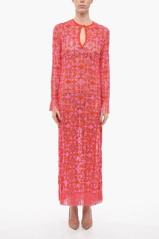 Macramé Long Dress With Fringes