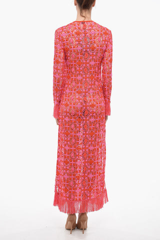 Macramé Long Dress With Fringes