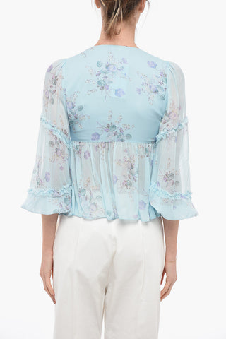 Blusa A maniche Lunghe Con Stampa Floreale