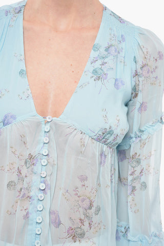 Blusa A maniche Lunghe Con Stampa Floreale
