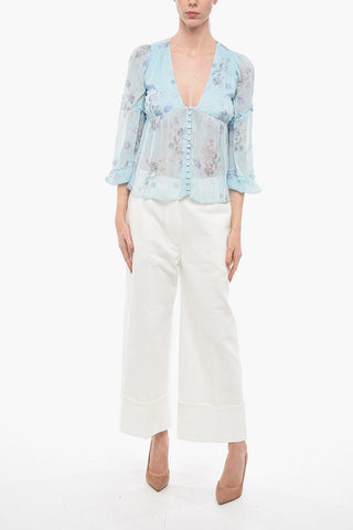 Blusa A maniche Lunghe Con Stampa Floreale