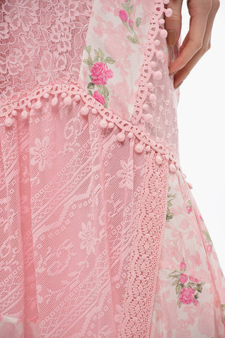 Silk Maxi Skirt With Lace Details