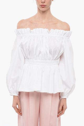 Blusa a Spalle Scoperte con Arricciature