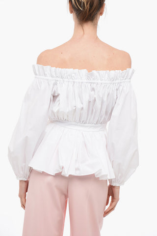 Blusa a Spalle Scoperte con Arricciature