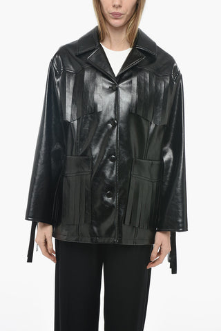 Vegan Leather SIENNA jacket with Fringe