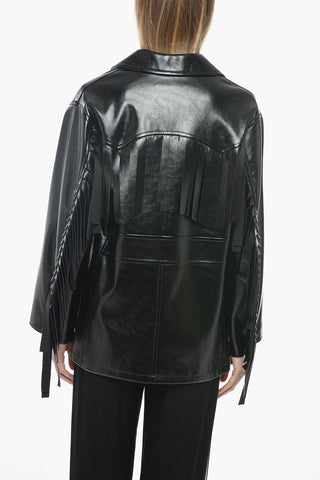 Vegan Leather SIENNA jacket with Fringe
