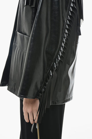 Vegan Leather SIENNA jacket with Fringe