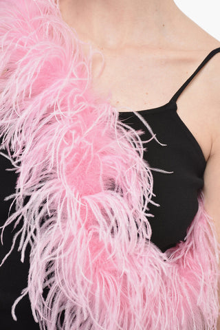 Knitted Tank Top with Feathers Detail