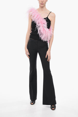 Knitted Tank Top with Feathers Detail