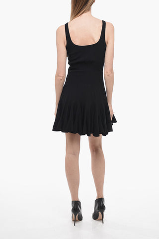 Knitted Dress with Flared Skirt