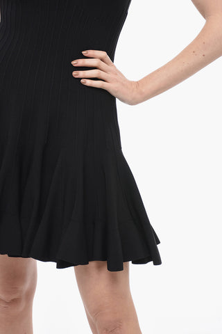 Knitted Dress with Flared Skirt