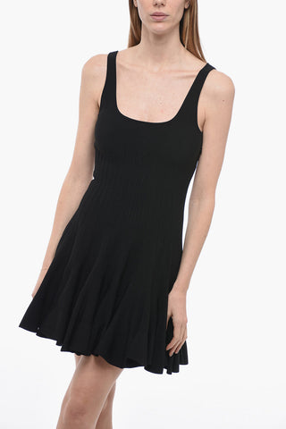 Knitted Dress with Flared Skirt