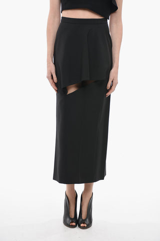 High-waisted Pencil Skirt with Cut Out Detail