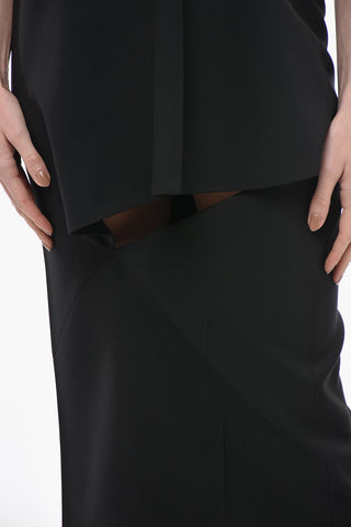 High-waisted Pencil Skirt with Cut Out Detail