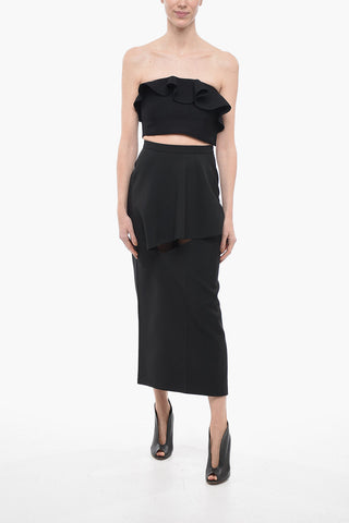 High-waisted Pencil Skirt with Cut Out Detail