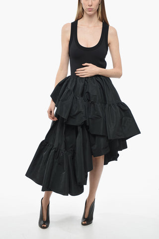 Double Layer Dress with Scallop Skirt
