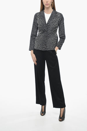 Blazer Sfoderato in Seta con Fantasia Animalier