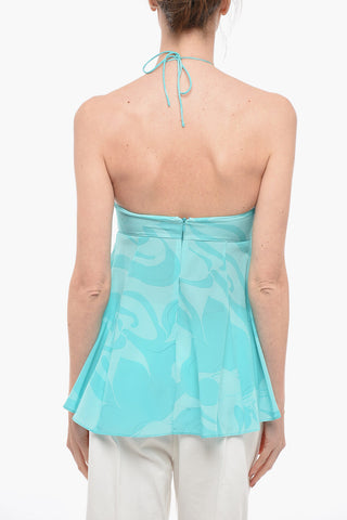 Lace-up Draped Silk Top