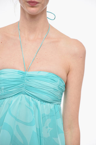 Lace-up Draped Silk Top