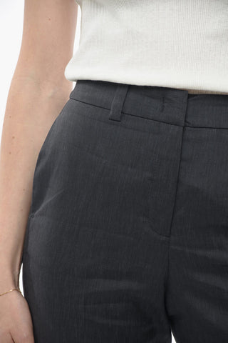 Flax Blend Chinos Pants with Cuffs