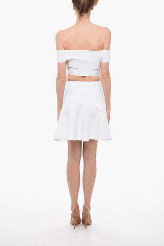 Vestito in Maglia Off-shoulder con Borchie