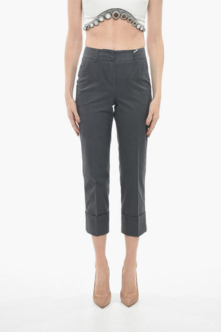Stretch Cotton Chinos Pants with Cuffs