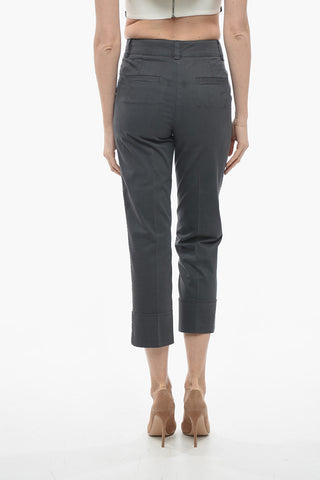 Stretch Cotton Chinos Pants with Cuffs