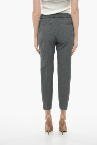 Pantaloni Chino con Elastico in Vista