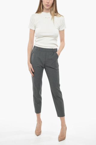 Pantaloni Chino con Elastico in Vista