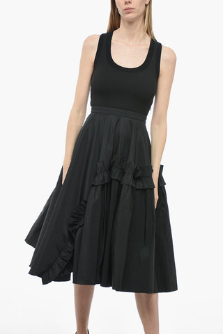 Double Layer Dress with Scallop Skirt