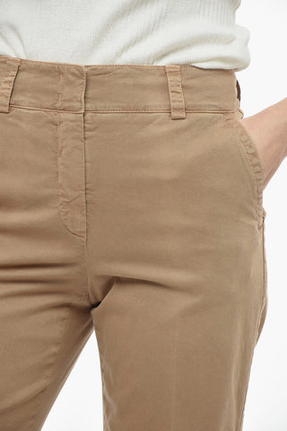 Stretch Cotton Chinos Pants with Cuffs