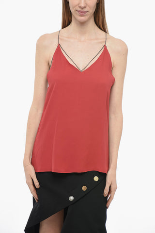 Viscose V-neckline Top with Criss Cross Straps