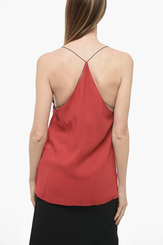 Viscose V-neckline Top with Criss Cross Straps