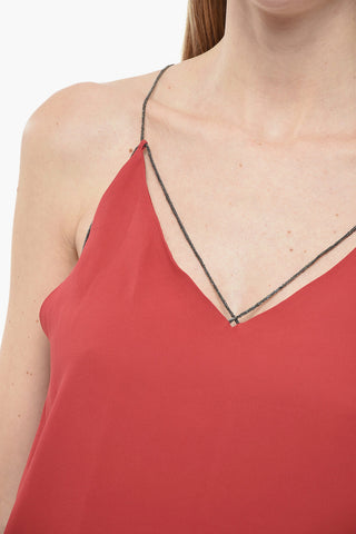 Viscose V-neckline Top with Criss Cross Straps