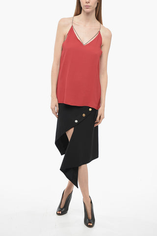 Viscose V-neckline Top with Criss Cross Straps