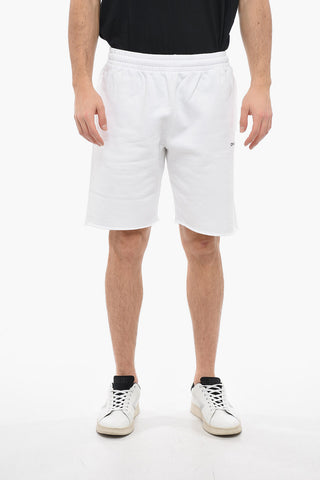 Shorts DIAG HELVETICA in Cotone Garzato a Taglio Vivo