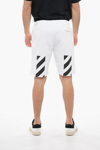 Shorts DIAG HELVETICA in Cotone Garzato a Taglio Vivo