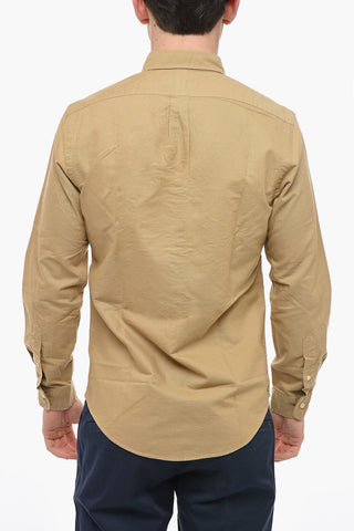 Button-down Cotton Shirt with Embroidered Logo