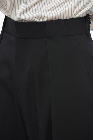 Wool Wide-Leg Trousers with Pleats